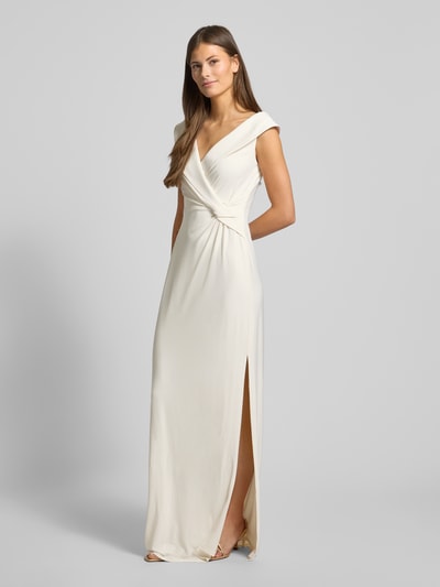 Lauren Ralph Lauren Abendkleid mit Knotendetail Modell 'LEONIDAS' Ecru 1