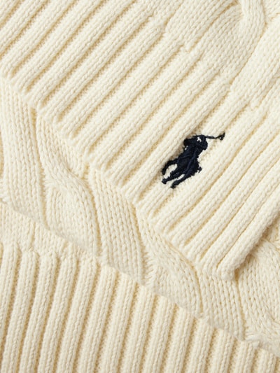 Polo Ralph Lauren Szal z wzorem warkocza Złamany biały 3