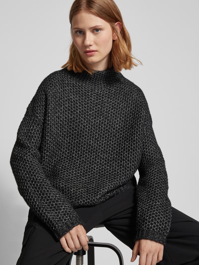 HUGO Strickpullover mit Stehkragen Modell 'Safineynny' Black 3