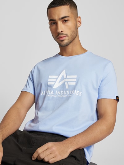 Alpha Industries T-Shirt mit Label-Print Hellblau 3