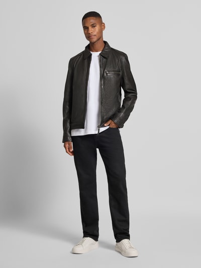 Gipsy Leren jack met ritssluiting, model 'Vintage Short' Antraciet - 1