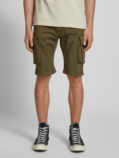 Alpha Industries Regular Fit Cargoshorts mit Label-Stitching Modell 'CREW SHORT' Oliv 4