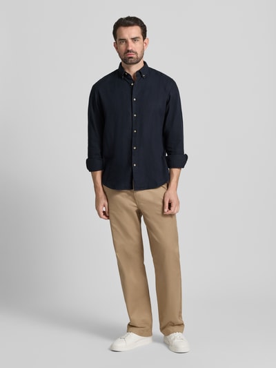 SELECTED HOMME Regular fit vrijetijdsoverhemd van puur biologisch katoen, model 'REGNOAH' Marineblauw - 1