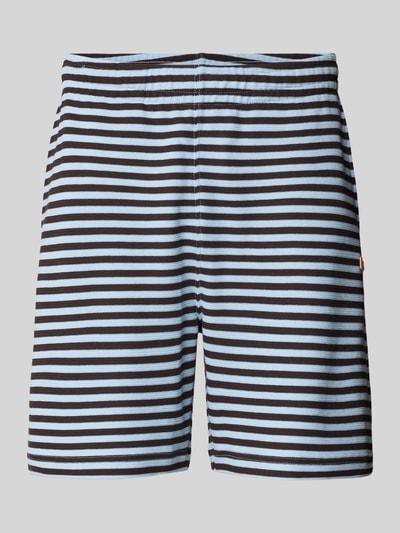 Produktfoto, Regular Fit Sweatshorts aus Baumwoll-Mix von Lacoste mit Optik:Allover-Muster, gestreift, Logo-Stitching, elastisch, seitliche Eingrifftaschen, Gesäßtasche, Material: Baumwoll-Mix