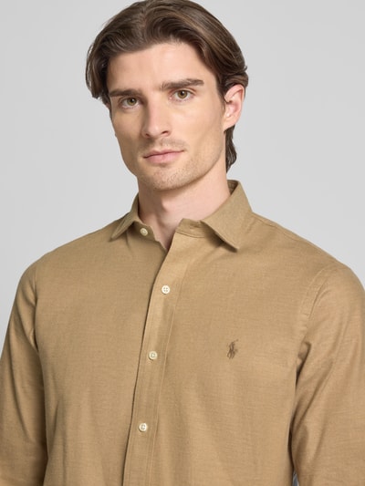 Polo Ralph Lauren Custom Fit Freizeithemd mit Label-Stitching Camel 3