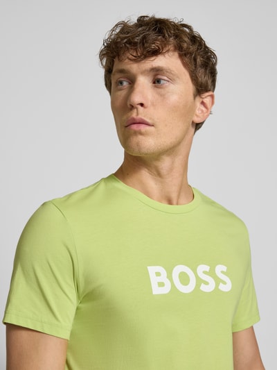 BOSS T-Shirt mit Label-Print Hellgruen 3