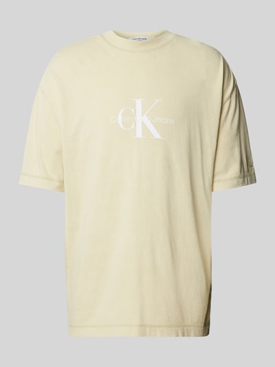 Calvin Klein Jeans T-shirt z nadrukiem z logo Trawiasty zielony 2