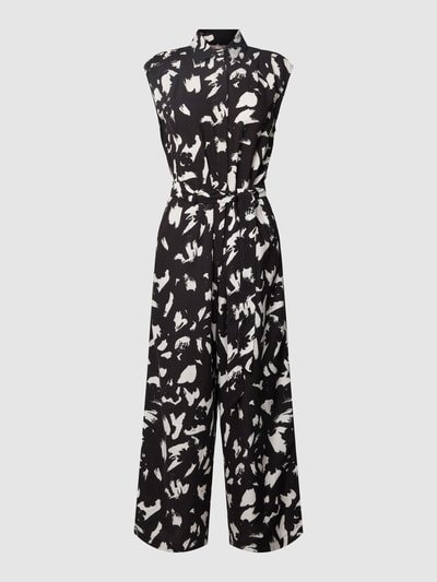 Jake*s Collection Jumpsuit met all-over motief Zwart - 2