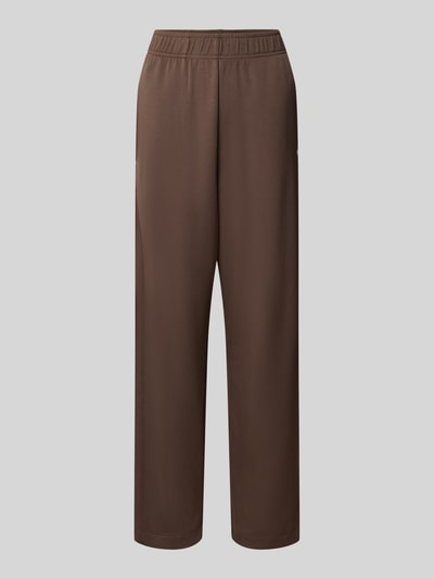 Produktfoto, braune Sweatpants aus Modal-Mix von SCHIESSER mit Label-Detail, elastischem Bund und Eingrifftaschen, glatte Textur