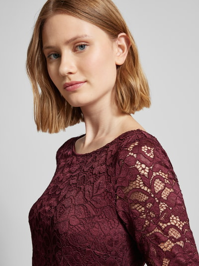 Vera Mont Abendkleid mit Spitzenbesatz Bordeaux 3