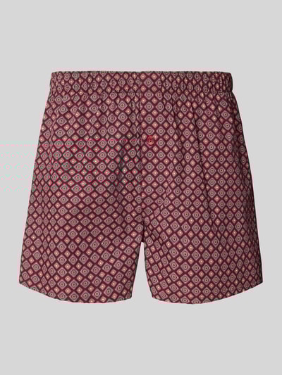 Hanro Boxershorts mit Zierknopf Bordeaux 1