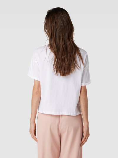 Liu Jo White T-shirt met all-over label met strass-steentjes Offwhite - 5