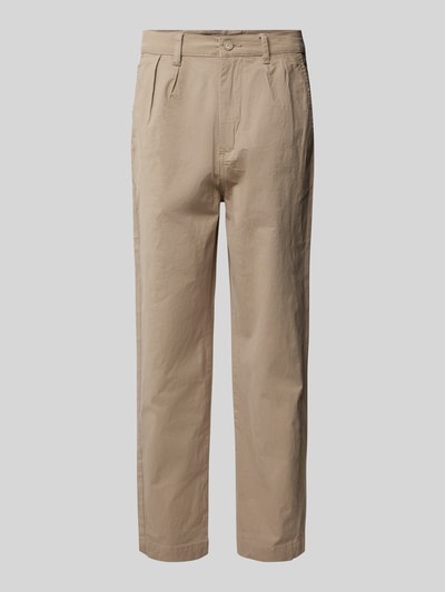 Lindbergh Tapered Fit Bundfaltenhose mit Gürtelschlaufen Beige 2