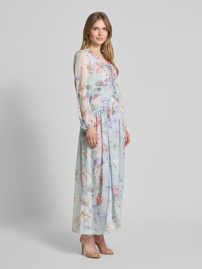 ADLYSH Abendkleid mit V-Ausschnitt und Raffungen Hellblau 1