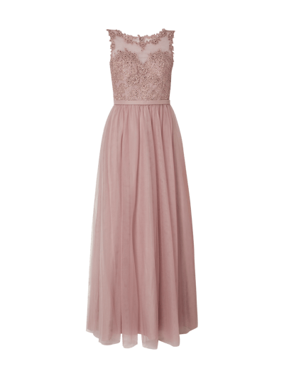 Mascara Abendkleid aus Tüll mit floralen Zierborten  Mauve 2