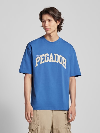 Pegador Oversized T-Shirt mit Label-Print Modell 'GILFORD' Blau 4