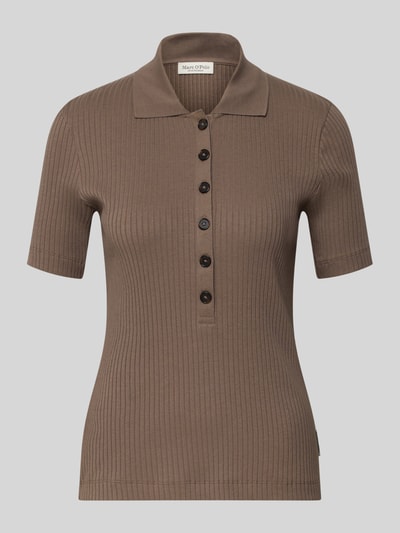 Produktfoto, Koszulka polo 'Slim Fit Poloshirt aus Baumwoll-Modal-Mix' od Marc O'Polo, efekt: jednolity kolor, krój slim fit, aplikacja z wyhaftowanym logo, kołnierzyk polo, krótkie zapięcie na guziki, krótki rękaw, prążkowana dzianina, mieszanka bawełny i modalu