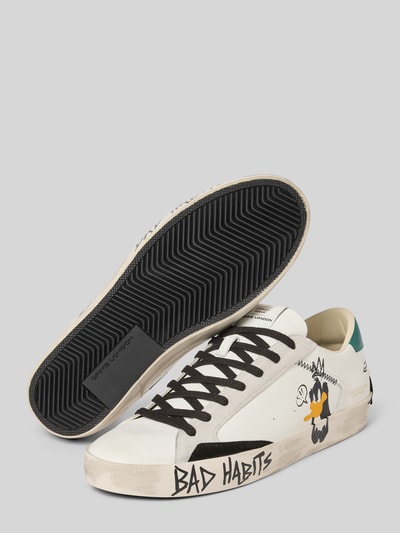 Crime London Sneakers met motiefprints, model 'DISTRESSED' Wit - 4