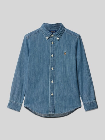 Polo Ralph Lauren Kids Jeansoverhemd met button-downkraag en labelstitching Blauw - 1