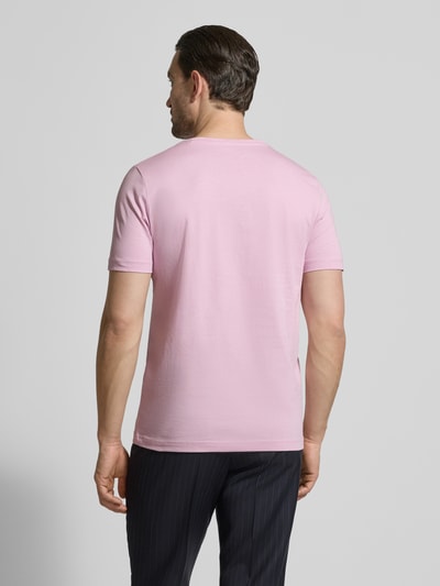 Fynch-Hatton T-Shirt mit Rundhalsausschnitt und Label-Stitching Hellrosa 5