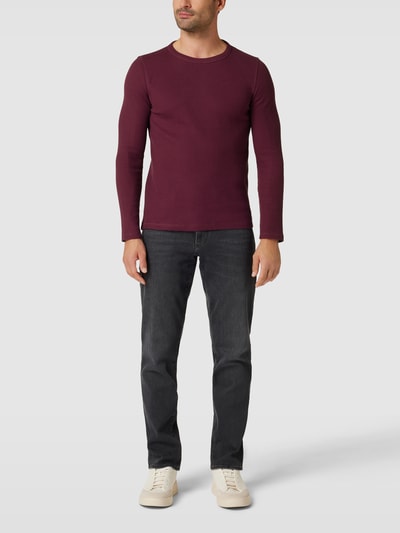 MCNEAL Longsleeve mit Strukturmuster Aubergine 1