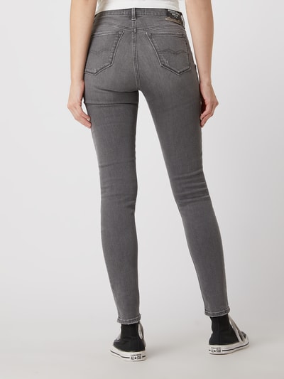 Replay Skinny Fit High Waist Jeans mit Stretch-Anteil Modell 'Luzien' Dunkelgrau 5