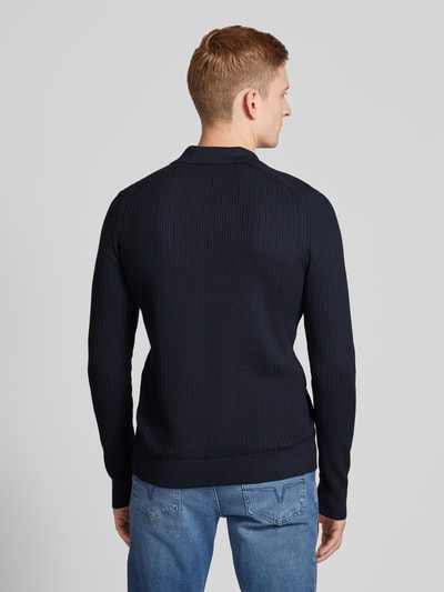 JOOP! Collection Strickpullover mit V-Ausschnitt Modell 'Sachar' Marine 5