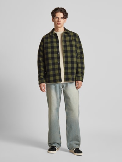 Jack & Jones Regular fit overhemdjack met borstzak Olijfgroen - 1