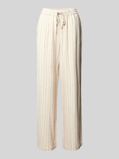 Soyaconcept Straight Leg Hose aus Viskose-Leinen-Mix Modell 'POULA' Sand 2