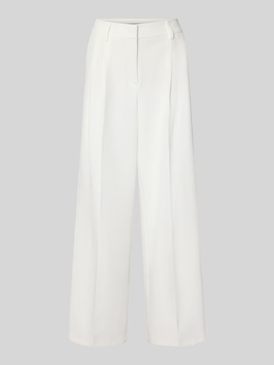 Productfoto, Wide Fit Stoffhose mit Bügelfalten van Christian Berg Woman Selection, elastische mix, gestreken plooien, achterzakken, haak- en ritssluiting, wit, gladde textuur