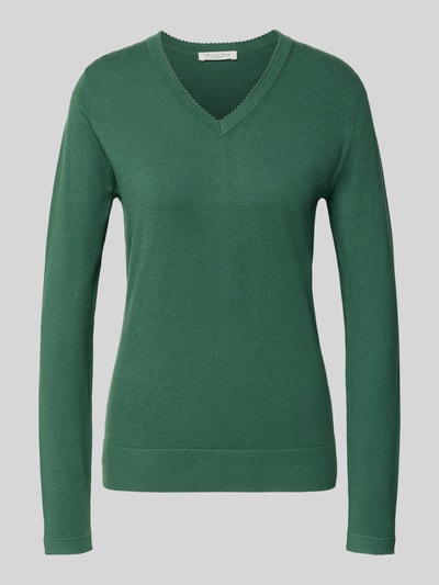Marc Cain Slim fit shirt met lange mouwen van katoenmix Grasgroen - 1