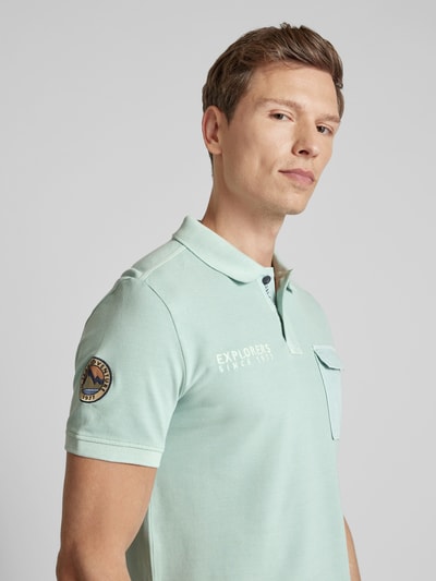 camel active Koszulka polo z wyhaftowanym logo Turkusowy 3