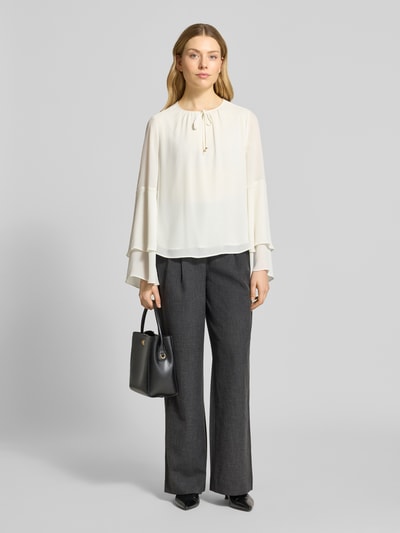 s.Oliver BLACK LABEL Regular Fit Langarmbluse mit Volantärmeln Weiss 1