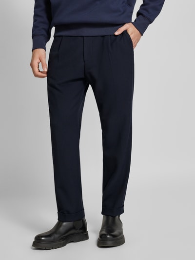 Cinque Slim fit stoffen broek met bandplooien Marineblauw - 4