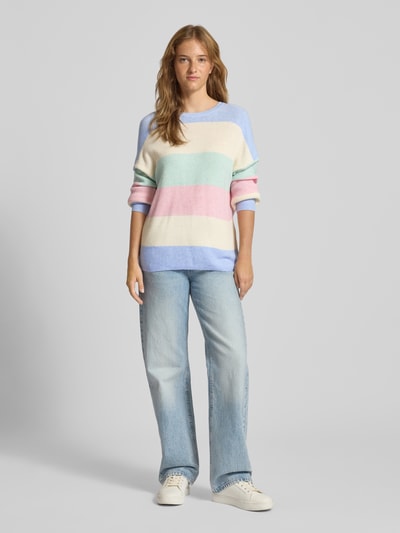 Only Loose Fit Strickpullover aus Viskose-Mix Modell 'ATIA' Hellblau 1