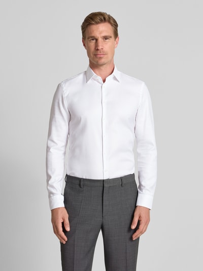Jake*s Super Slim Fit Businesshemd aus Popeline Weiss 4