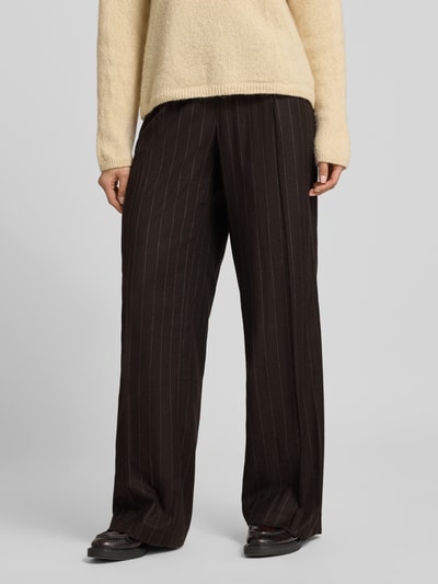 Bash Stoffen broek met elastische band Donkerbruin - 4