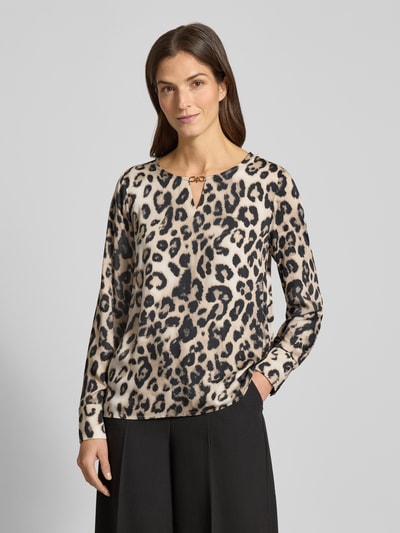 monari Blouseshirt in luipaardlook met druppelvormige hals  - 4