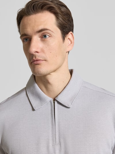 SCHIESSER Regular Fit koszulka polo z zamkiem błyskawicznym Jasnoszary 3