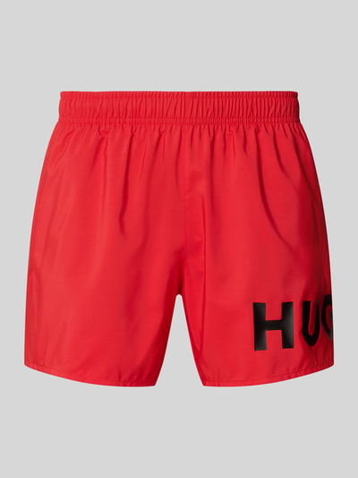 HUGO Badeshorts mit Label Print Modell 'MAKAI' Rot 1
