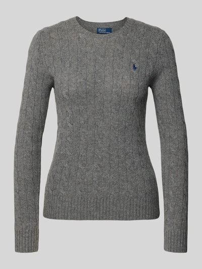 Polo Ralph Lauren Gebreide pullover van een mix van wol en kasjmier, model 'JULIANNA' Middengrijs gemêleerd - 2
