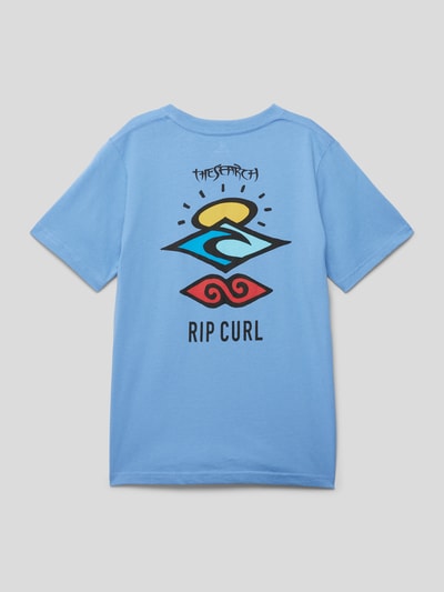 Rip Curl T-shirt met labelprint Koningsblauw - 3