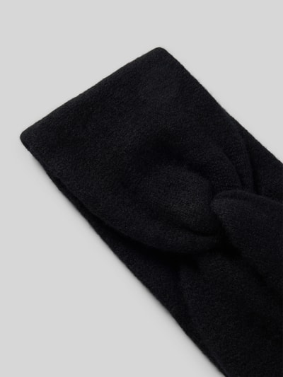 Produktfoto, czarna opaska Stirnband aus Kaschmir mit Knotendetail von FRAAS, kaszmir, klasyczny kształt, wiązany detal, detal z logo