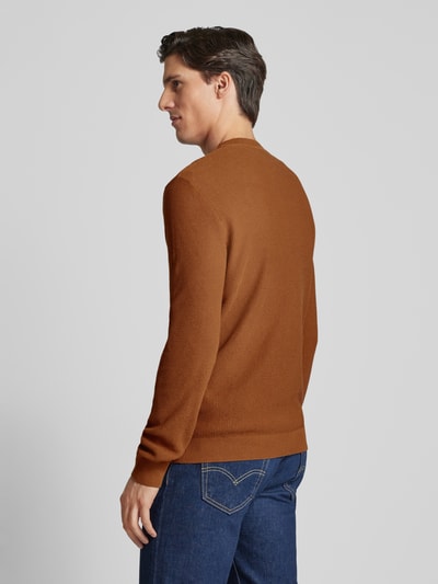 Jack & Jones Premium Sweter z dzianiny z prążkowanymi wykończeniami model ‘LUCAS’ Koniakowy 5