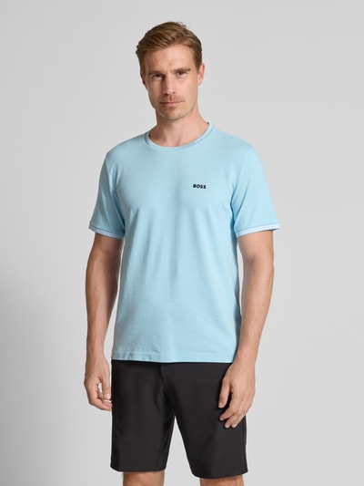 BOSS Green Regular Fit T-Shirt aus Baumwoll-Mix Modell 'TAUL' Hellblau 4