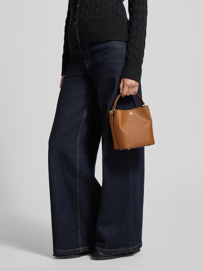Lauren Ralph Lauren Handtasche aus Rindsleder mit Label-Applikation Modell 'REESE' Cognac 1