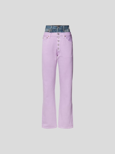 1-Off High Waist Jeans im Straight Fit Lila 2