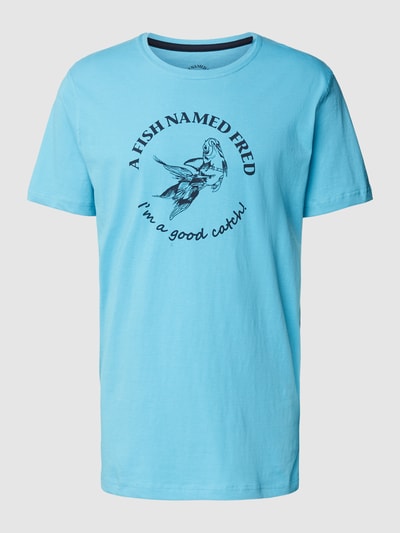 A Fish Named Fred T-Shirt mit Rundhalsausschnitt Blau 2