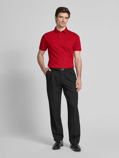 HECHTER PARIS Poloshirt met korte knoopsluiting Lichtrood - 1