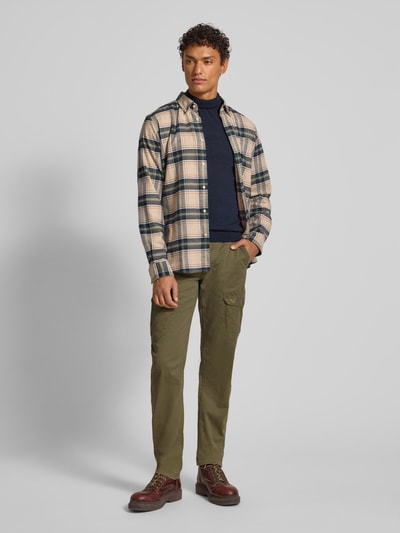 PME Legend Slim fit cargobroek met logostitching Olijfgroen - 1